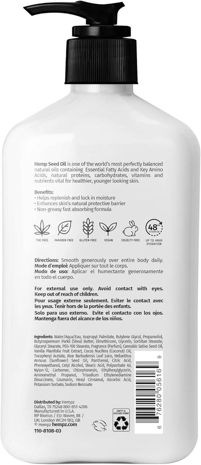 Hempz Whipped Vanilla & Coconut Cream Body & Hand Lotion, Vegan Formula, for Men or Women, 17 oz. - Which Mark