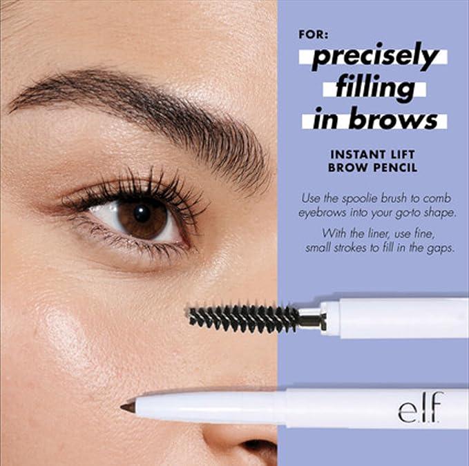 e.l.f. Instant Lift Brow Pencil, Dual-Ended Precision Eyebrow Pencil For Defining & Shaping Brows, Neutral Brown - Which Mark
