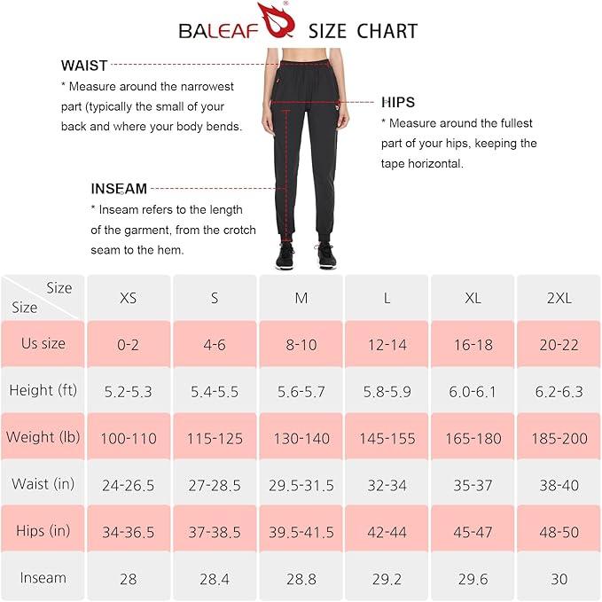 baleaf Joggers for Women Hiking Jogging Pants Track Sweatpants Scrubs Pants for Women with Zipper Pockets - Which Mark