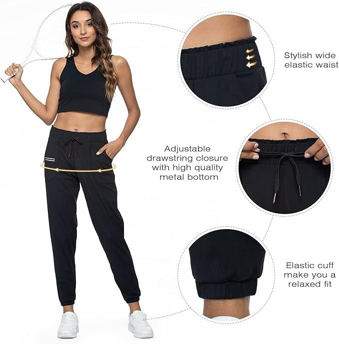 Haowind Joggers for Women with Pockets Elastic Waist Workout Sport Gym Pants Comfy Lounge Yoga Running Pants - Which Mark