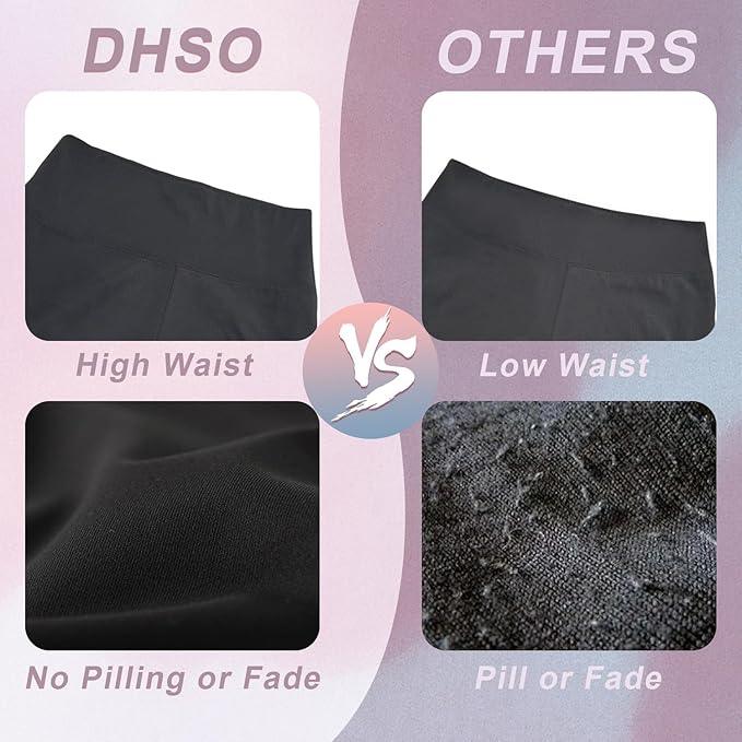 DHSO 3 Pack Biker Shorts for Women-5" High Waist Soft Summer Womens Shorts Spandex Workout Shorts for Running Athletics - Which Mark
