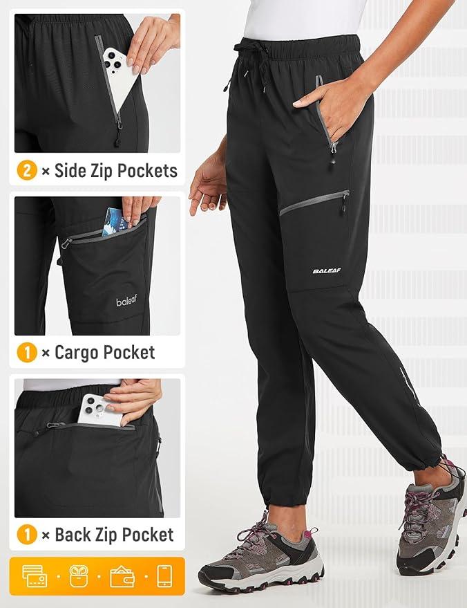 BALEAF Women's Hiking Pants Quick Dry Lightweight Water Resistant Elastic Waist Cargo Pants for All Seasons - Which Mark