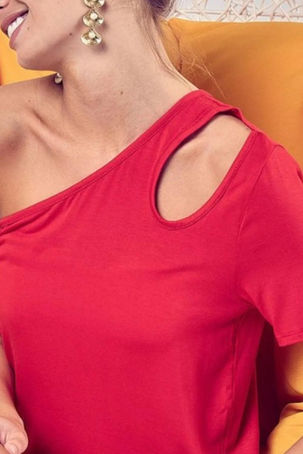 BiBi Cut Out Detailed One Shoulder Top - Which Mark