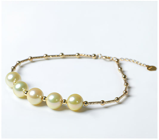 European And American New Light Gold Pearl Bracelet - Which Mark