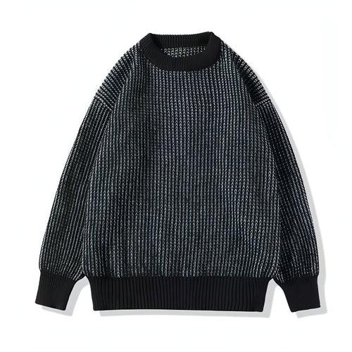 Round Neck Striped Sweater For Men - Which Mark
