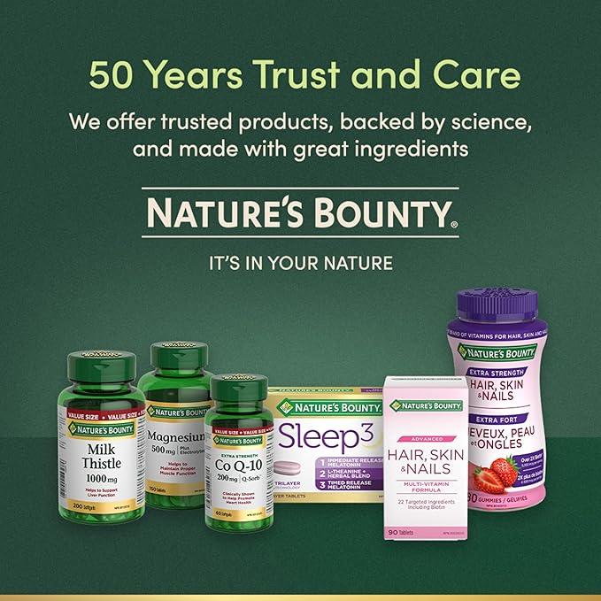 NATURE'S BOUNTY Biotin, Ultra Strength, 10,000 mcg, Promotes Hair Growth, Thicker Healthier Nails, Stronger Thicker Hair & Healthier Skin, Helps Metabolize Nutrients, Softgels, 55.4 g - Which Mark