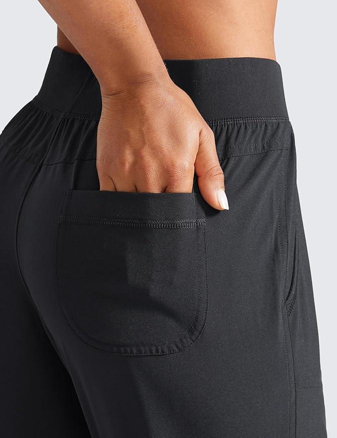 CRZ YOGA Women's Lightweight Workout Joggers 27.5" - Travel Casual Outdoor Running Athletic Track Hiking Pants with Pockets - Which Mark