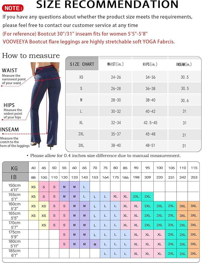 VOOVEEYA Casual Bootcut Yoga Dress Pants for Women 4 Pockets-Flare Leggings High Waist Tummy Control Bootleg Work Pants - Which Mark
