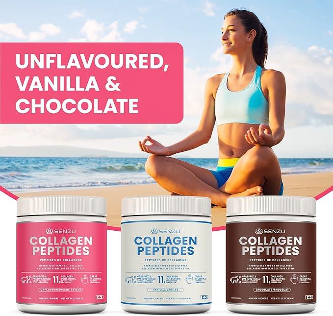 Premium Quick Dissolve Collagen Peptides Protein Powder For Healthy Hair, Skin, Nails, Joints - Hydrolyzed For Better Absorption | Made in Canada, Grass Fed, Keto, Kosher & Halal Certified - Non GMO, Gluten Free (454g / 16 oz) - Which Mark