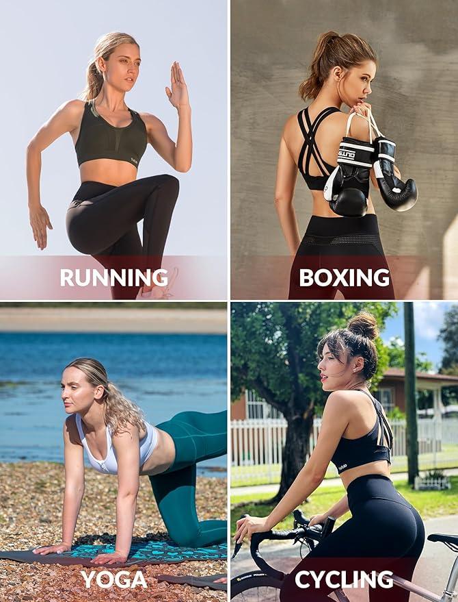 Yvette Women's High Impact Sports Bras Full Support Criss Cross Back Sexy Running Bra for Plus Size - Which Mark