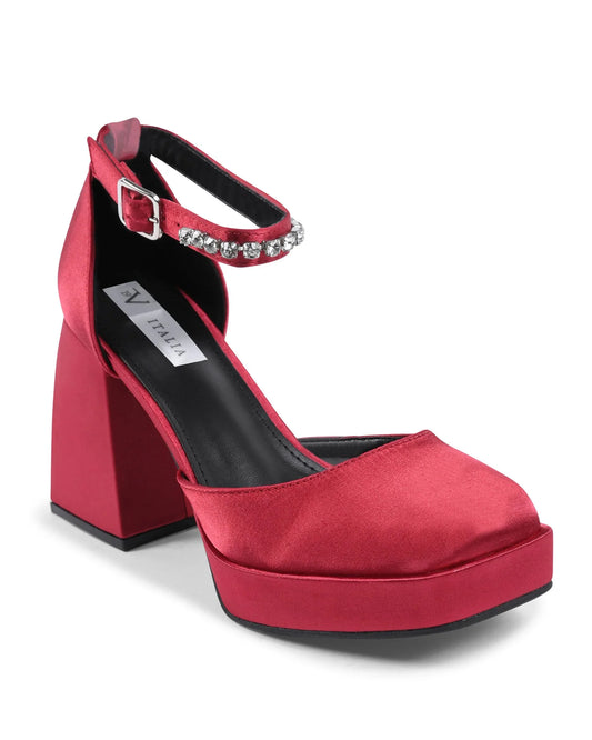 19V69 Italia Womens Ankle Strap Pump Bordeaux J010 BORDEAUX - Which Mark