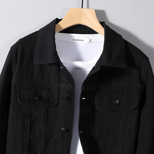 Men's Year Denim Clothes Black DressShirt - Which Mark