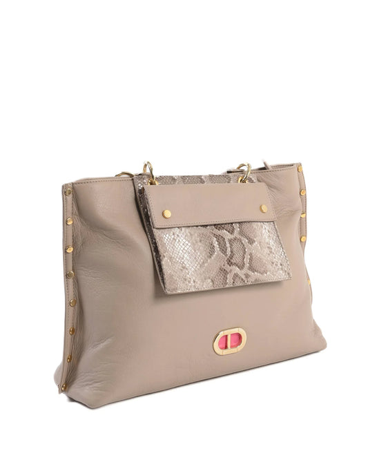 Dee Ocleppo Womens Handbag GM2000 MIAMI PITONE MARMO ROCCIA - Which Mark