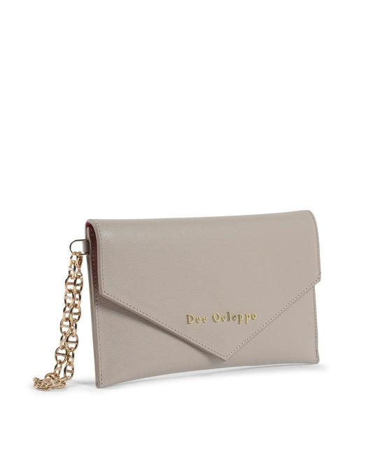 Dee Ocleppo Womens Clutch DC220 LOGO PALMELLATO TAUPE - Which Mark