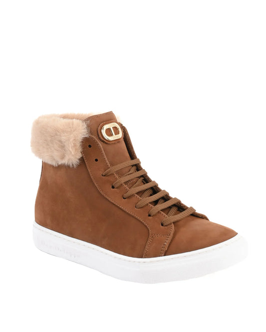 Titled High Top Sneaker - Tan - Which Mark