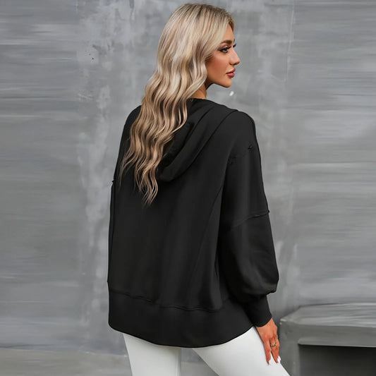 Solid Color Long Sleeve Sweater For Women (Zipper) - Which Mark