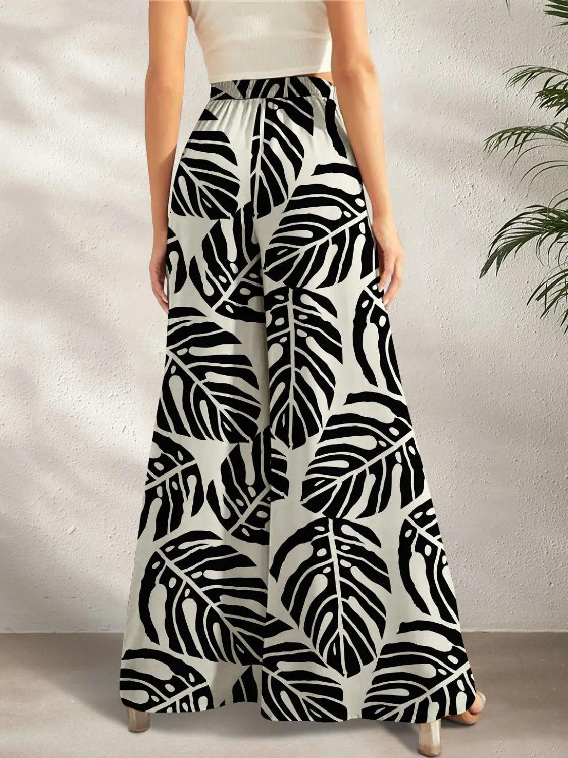 Printed Wide Leg Pants - Which Mark