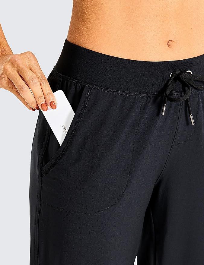 CRZ YOGA Women's Lightweight Workout Joggers 27.5" - Travel Casual Outdoor Running Athletic Track Hiking Pants with Pockets - Which Mark
