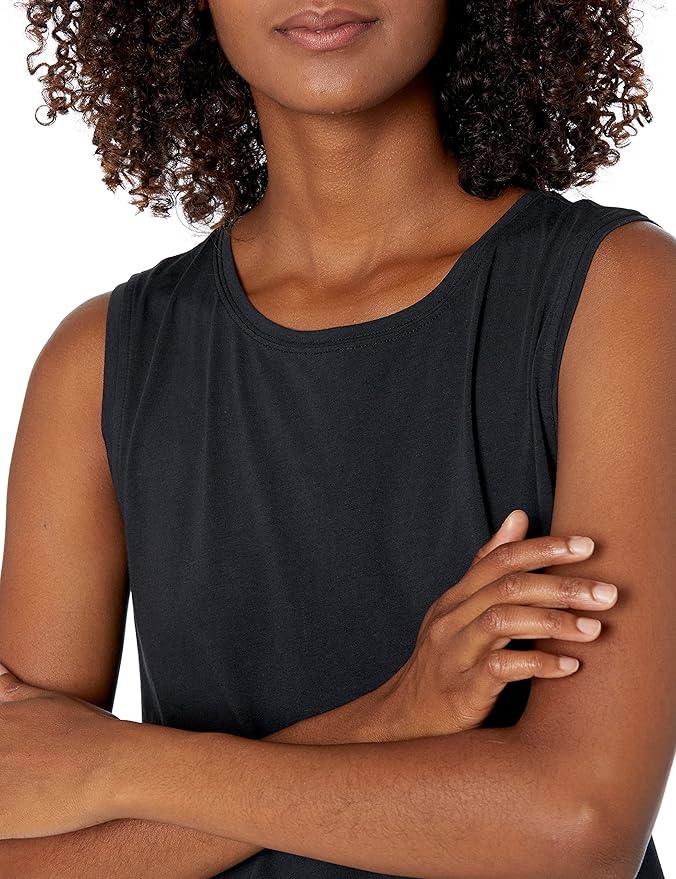 Amazon Essentials Womens Soft Pima Cotton Stretch Full Coverage Yoga Sleeveless Tank - Which Mark