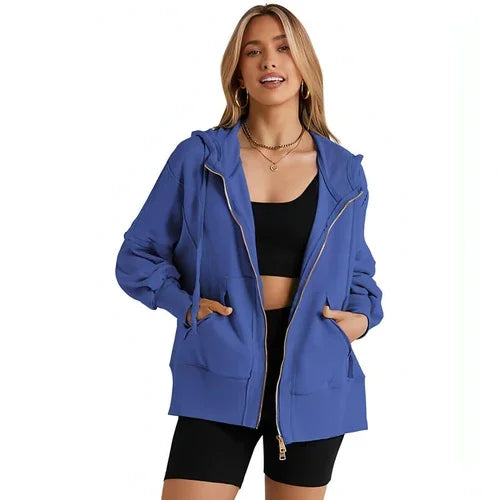Solid Color Long Sleeve Sweater For Women (Zipper) - Which Mark