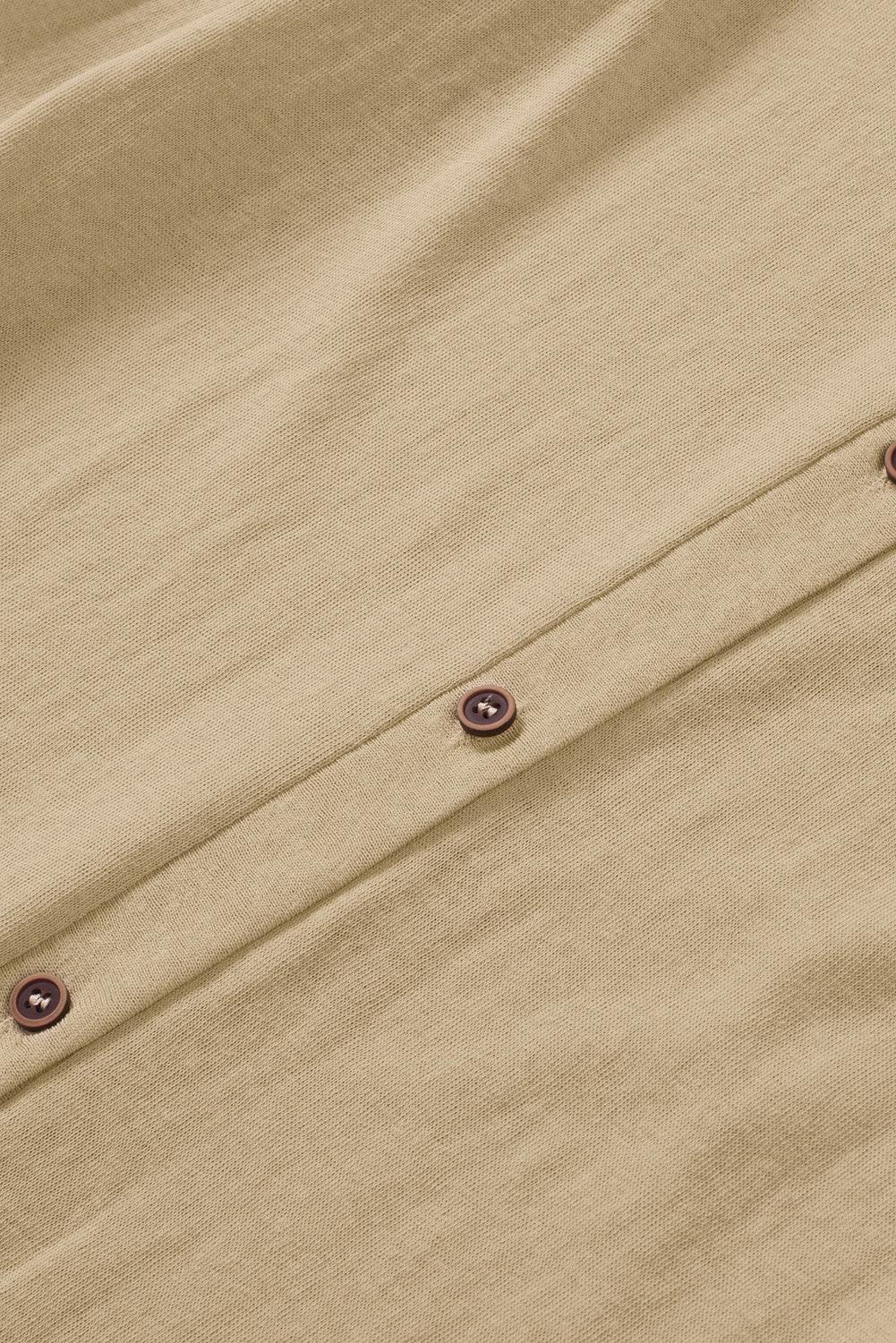 Solid Color Open-Front Buttons Cardigan - Which Mark