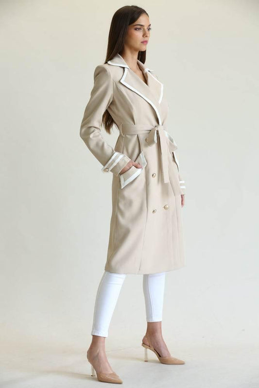 Elegant Long Belted Coat for Women - Which Mark