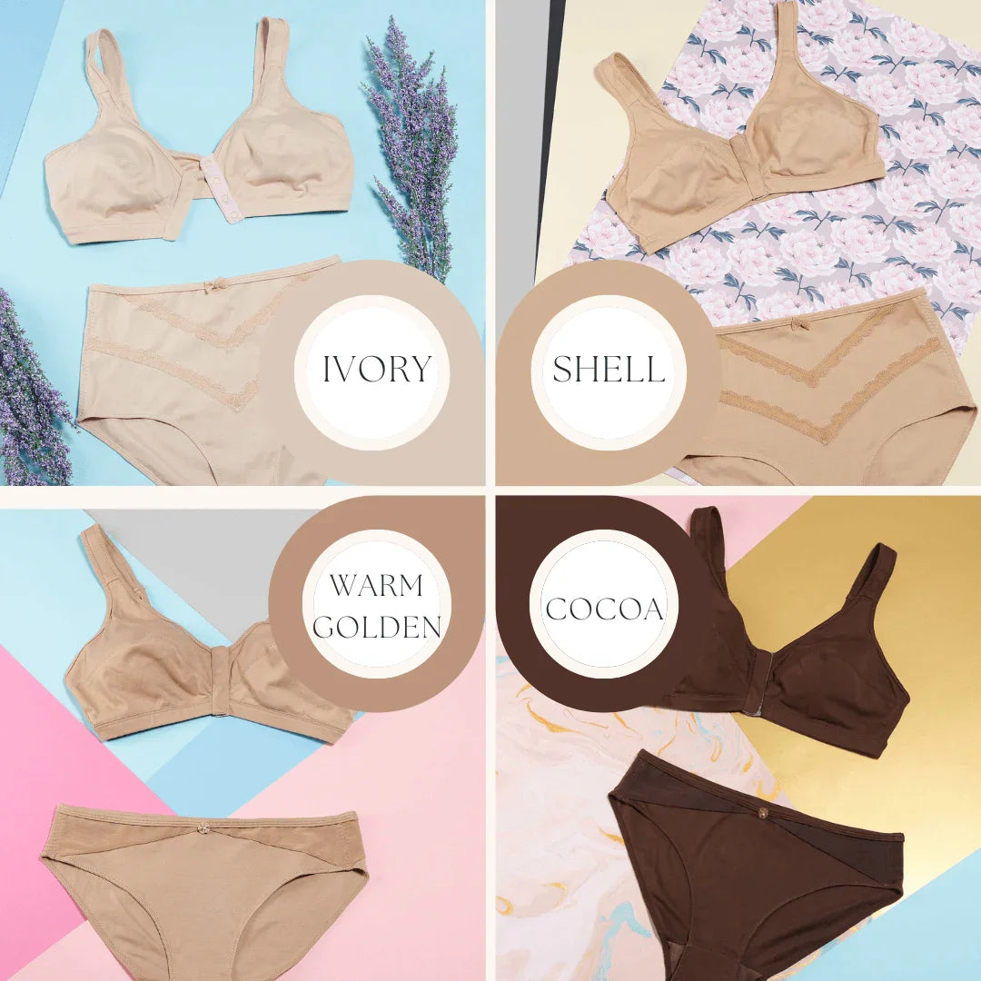 Warm Golden - Full Cup Front Closure Silk & Organic Cotton Wireless - Which Mark