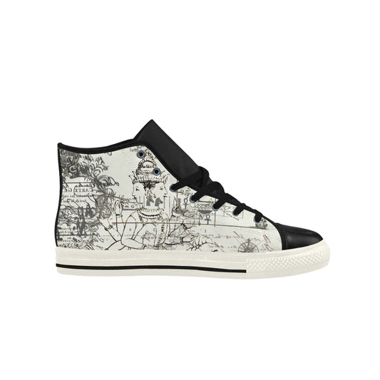 MAP AND SOME ILLUSTRATIONS High Top Action Leather Men's Shoes - Which Mark