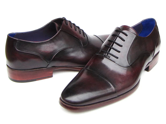 Paul Parkman Men's Captoe Oxfords Black Purple Shoes (ID#074-PURP-BLK) - Which Mark