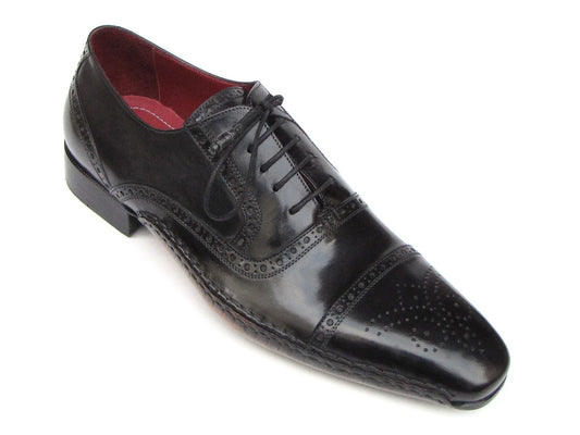 Paul Parkman Men's Captoe Oxfords Black Shoes (ID#5032-BLK) - Which Mark