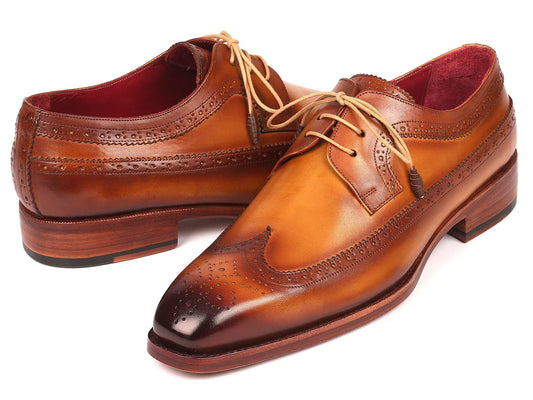 Paul Parkman Goodyear Welted Wingtip Derby Shoes Camel (ID#511C74) - Which Mark