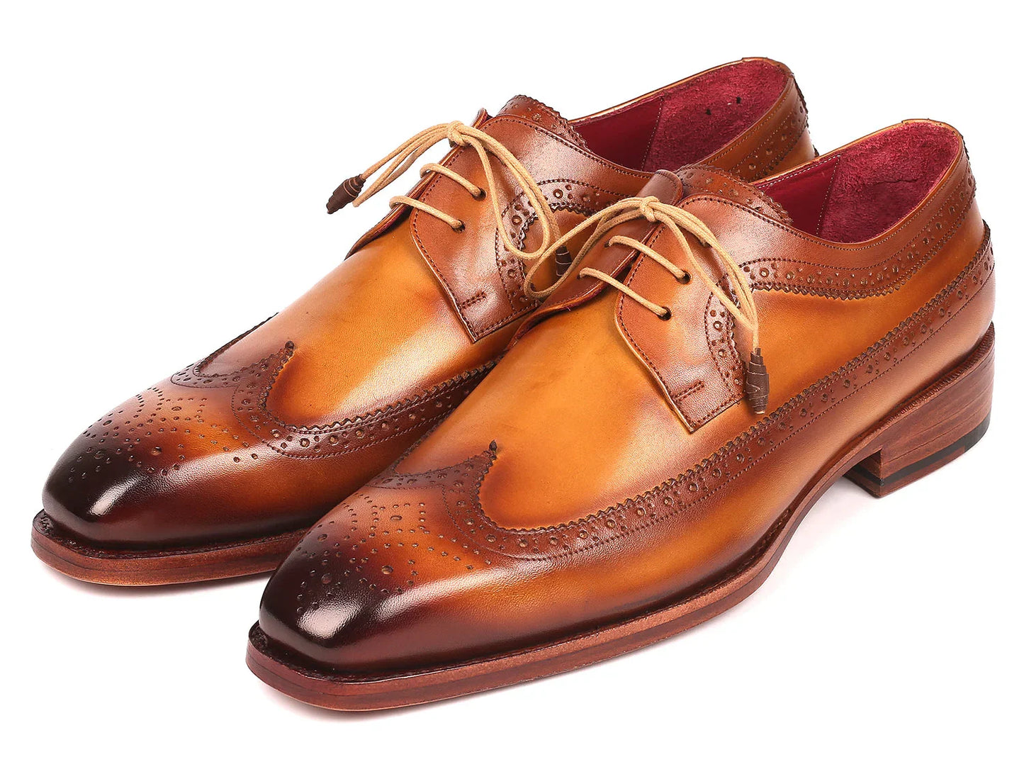 Paul Parkman Goodyear Welted Wingtip Derby Shoes Camel (ID#511C74) - Which Mark