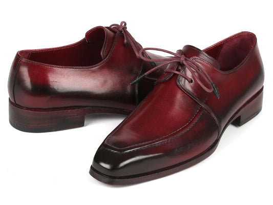 Paul Parkman Bordeaux Leather Apron Derby Shoes For Men (ID#13BRD92) - Which Mark