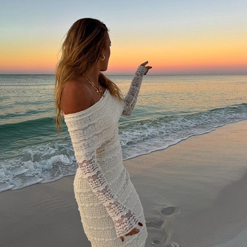 25 Edition – Elegant Off-Shoulder Lace Maxi Dress (Socialite Style) - Which Mark