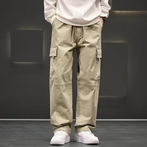 Autumn And Winter New Straight Loose Oversized Cargo Pants Jeans Men - Which Mark