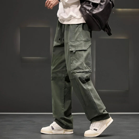 Autumn And Winter New Straight Loose Oversized Cargo Pants Jeans Men - Which Mark