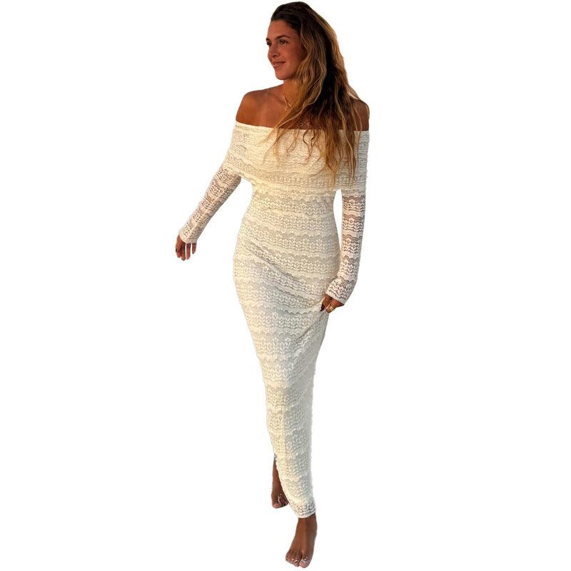 25 Edition – Elegant Off-Shoulder Lace Maxi Dress (Socialite Style) - Which Mark