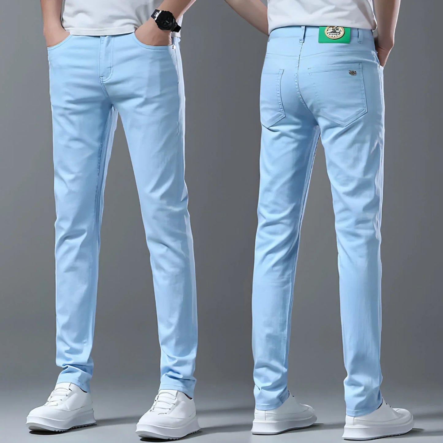 Men's Korean Style Slim-fitting Ankle-tied Youth High-end Pants - Which Mark