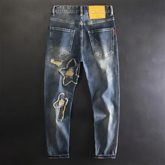 Retro Fashion And Personalized Ripped Jeans For Men - Which Mark