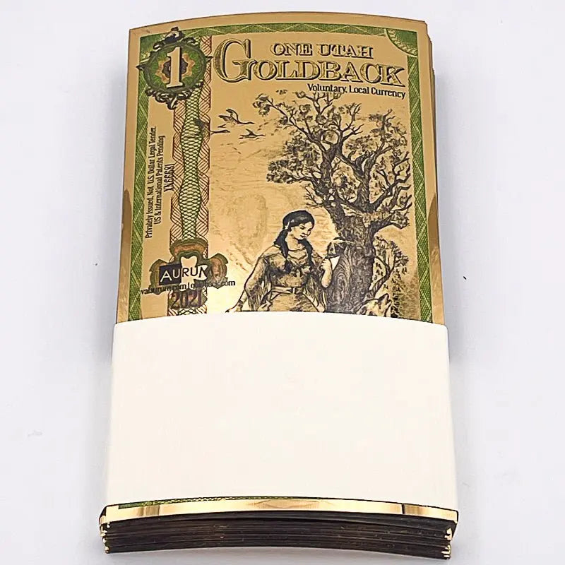 UTAH Goldback 1 Note Aurum (100 Pack) - 24k Gold Bills Random Year - Which Mark