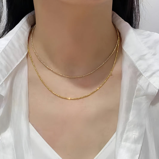 Elegant 18K Gold Bungee Wave Bead Necklace - Which Mark