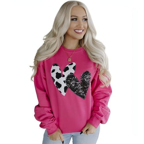 A1. Round Neck Long Sleeve Top Women's Loose Printed Sweater - Which Mark