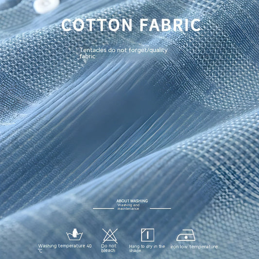 Jacquard Color Matching Casual Denim Long-sleeved DressShirt Men's - Which Mark