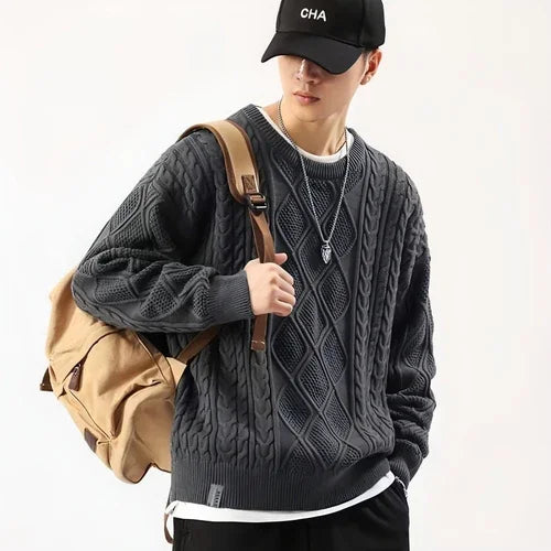 Round Neck Sweater Men's Loose Sweater Tokyo Flair - Which Mark