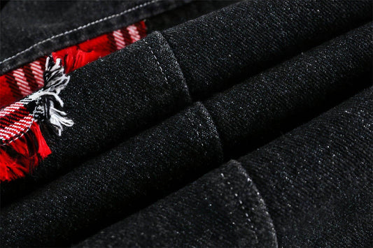 A1. Color Matching Cat Raw-cut Edges Washed And Worn Loose Lapels Coat - Which Mark