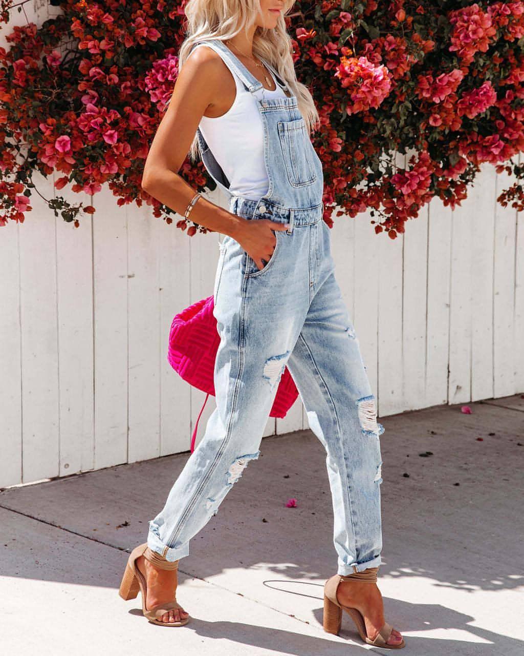 A.1 Denim Women's Jumpsuit With Shoulder Straps - Which Mark