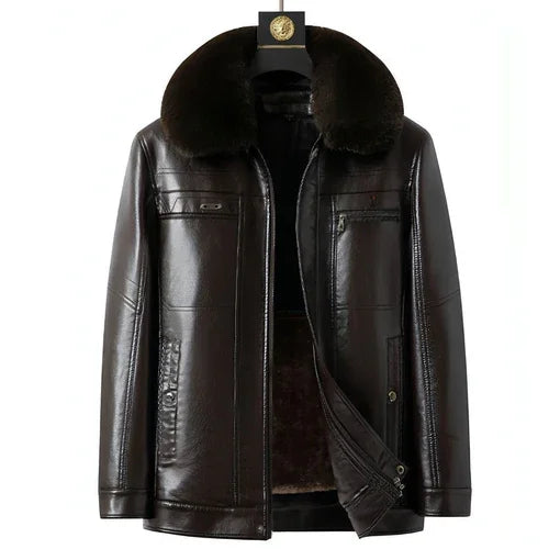 Fashion Personality Male Fleece-lined Leather Jacket Men - Which Mark