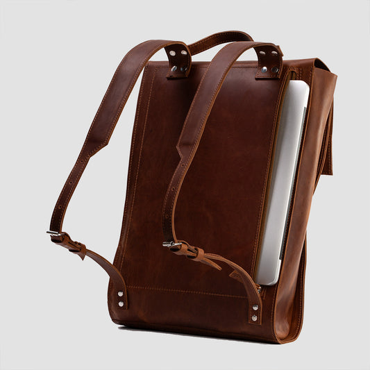 Leather Backpack - Metropolian (Cognac Brown)