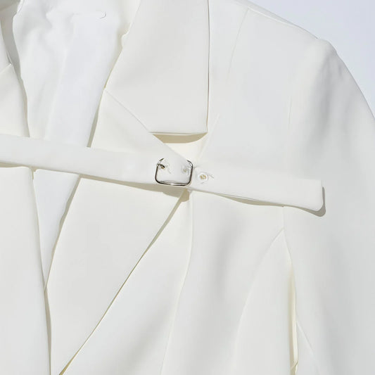 Fashion Slim Fit Patchwork Suit Jacket For Women - Which Mark