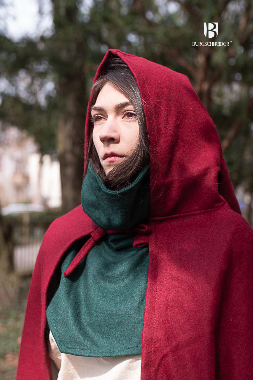 Wool Hooded Cloak Hibernus Red - Which Mark